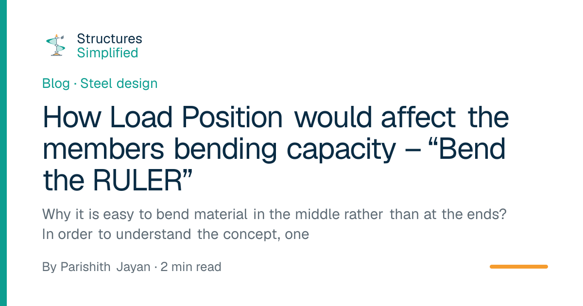 How Load Position would affect the members bending capacity – “Bend the ...